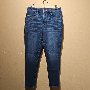 American Eagle Outfitters Super High Rise Jeggings Size 10 Short Dark Wash